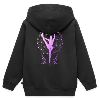 Eiskunstlauf Eiskunstläufer Eislaufen Eistanz - Kinder Premium Organic Zip Hoodie - Schwarz - Hinten - AI Model Kid Male (0cm)