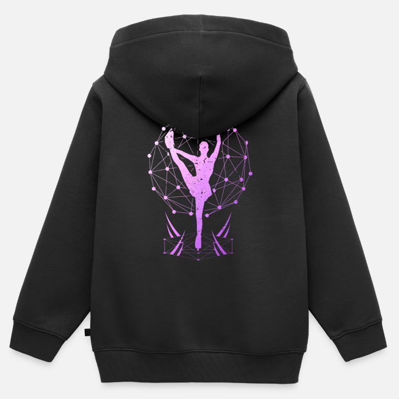 Eiskunstlauf Eiskunstläufer Eislaufen Eistanz - Kinder Premium Organic Zip Hoodie - Schwarz