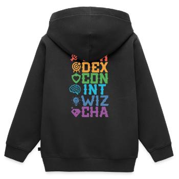 Jeu de rôle RPG - Sweat Premium à capuche zippé enfant bio - noir - Dos - AI Model Kid Male (0cm)