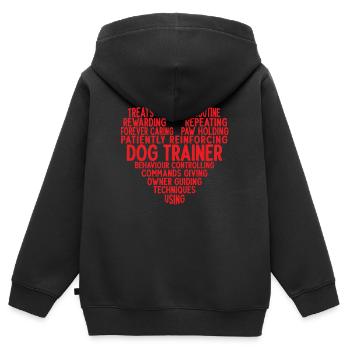 Trainer Doggy Training Welpentrainer Hundeexperte - Kinder Premium Organic Zip Hoodie - Schwarz - Hinten - AI Model Kid Male (0cm)