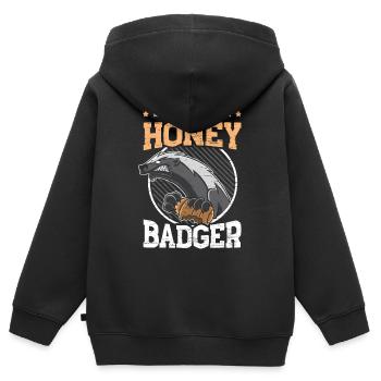 Équipe Honey Badger Fearless Animal Ratel Carnivore - Sweat Premium à capuche zippé enfant bio - noir - Dos - AI Model Kid Male (0cm)