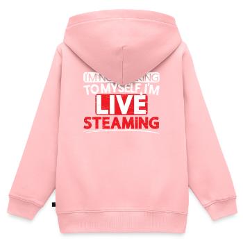 Ich bin Livestreaming Online Streaming Gaming Stream - Kinder Premium Organic Zip Hoodie - Rosa - Hinten - AI Model Kid Female (0cm)