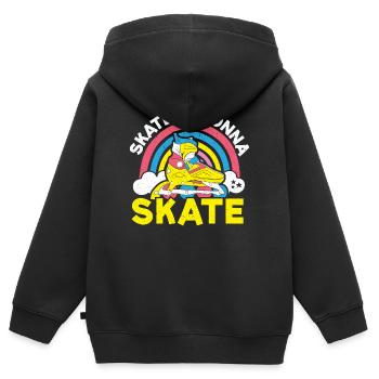 Patineurs vont à Patiner Roller Skating Rollerblades - Sweat Premium à capuche zippé enfant bio - noir - Dos - AI Model Kid Male (0cm)