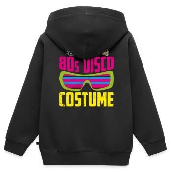 80er - Kinder Premium Organic Zip Hoodie - Schwarz - Hinten - AI Model Kid Male (0cm)