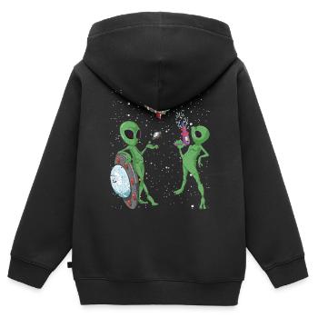 Alien - Kinder Premium Organic Zip Hoodie - Schwarz - Hinten - AI Model Kid Male (0cm)