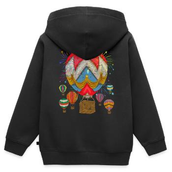 Ballon - Sweat Premium à capuche zippé enfant bio - noir - Dos - AI Model Kid Male (0cm)
