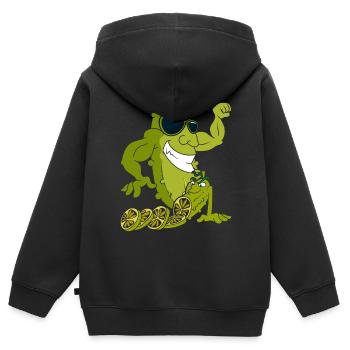 Concombre - Sweat Premium à capuche zippé enfant bio - noir - Dos - AI Model Kid Male (0cm)