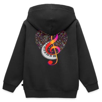 Musician Keyboard Violin Clef Clef Clef - Kids Premium Organic Zip-up Hoodie - black - Back - AI Model Kid Male (0cm)