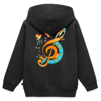 Clef - Kids Premium Organic Zip-up Hoodie - black - Back - AI Model Kid Male (0cm)
