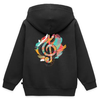 Clef - Kids Premium Organic Zip-up Hoodie - black - Back - AI Model Kid Male (0cm)