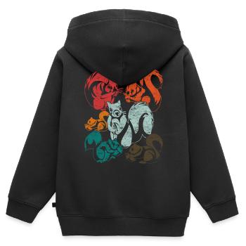 Eichhörnchen - Kinder Premium Organic Zip Hoodie - Schwarz - Hinten - AI Model Kid Male (0cm)