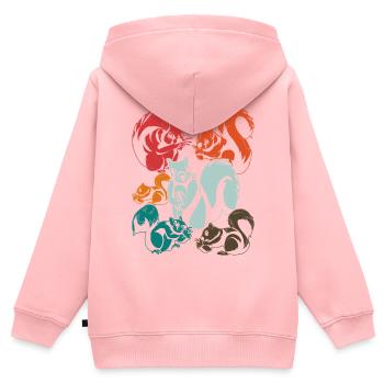 Écureuil - Sweat Premium à capuche zippé enfant bio - rose - Dos - AI Model Kid Female (0cm)
