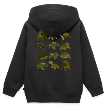 Schildkröte - Kinder Premium Organic Zip Hoodie - Schwarz - Hinten - AI Model Kid Male (0cm)
