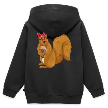 Eichhörnchen - Kinder Premium Organic Zip Hoodie - Schwarz - Hinten - AI Model Kid Male (0cm)