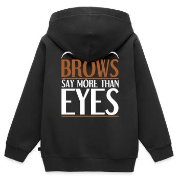 Sourcils Esthéticienne Cadeau Sourcils Artiste - Sweat Premium à capuche zippé enfant bio - noir - Dos - AI Model Kid Male (0cm)