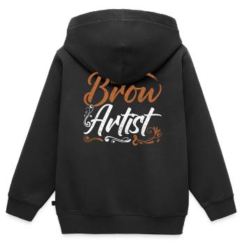 Make Up Artist Gift Beauty Brow Artist - Kids Premium Organic Zip-up Hoodie - black - Back - AI Model Kid Male (0cm)