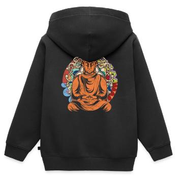 Hinduismus Mandala Meditation Geschenk Buddha - Kinder Premium Organic Zip Hoodie - Schwarz - Hinten - AI Model Kid Male (0cm)