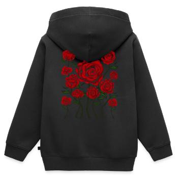 Fleurs Jardin botanique Roses Cadeau Botanique - Sweat Premium à capuche zippé enfant bio - noir - Dos - AI Model Kid Male (0cm)