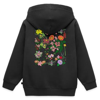 Wildblumen Botaniker Natur Blumen Geschenk Botanik - Kinder Premium Organic Zip Hoodie - Schwarz - Hinten - AI Model Kid Male (0cm)