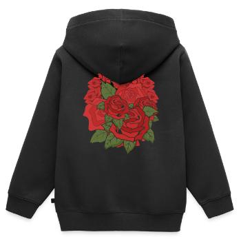 Jardin botanique Roses Jardinier Cadeau Botanique - Sweat Premium à capuche zippé enfant bio - noir - Dos - AI Model Kid Male (0cm)