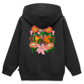 Botaniker Wildblume Gärtner Geschenk Natur Botanik - Kinder Premium Organic Zip Hoodie - Schwarz - Hinten - AI Model Kid Male (0cm)