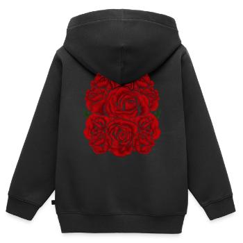 Jardin botanique Fleurs Roses Cadeau Botanique - Sweat Premium à capuche zippé enfant bio - noir - Dos - AI Model Kid Male (0cm)