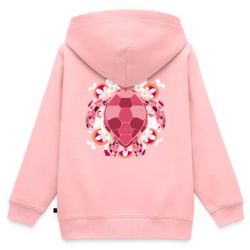 Polynesien Mandala Meerestier Geschenk Schildkröte - Kinder Premium Organic Zip Hoodie - Rosa - Hinten - AI Model Kid Female (0cm)