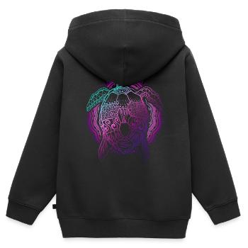 Colorful Ocean Animal Gift Turtle - Kids Premium Organic Zip-up Hoodie - black - Back - AI Model Kid Male (0cm)