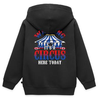 Zirkus Artist Zirkus Zelt Lustiges Geschenk Zirkus - Kinder Premium Organic Zip Hoodie - Schwarz - Hinten - AI Model Kid Male (0cm)