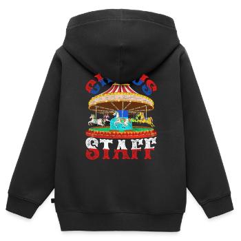 Zirkus Artist Karussell Geschenk Zirkus - Kinder Premium Organic Zip Hoodie - Schwarz - Hinten - AI Model Kid Male (0cm)