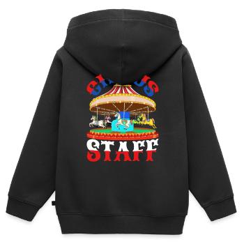 Amateur de cirque Artiste de cirque Cadeau Cirque - Sweat Premium à capuche zippé enfant bio - noir - Dos - AI Model Kid Male (0cm)