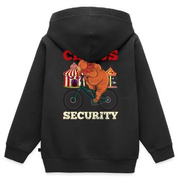 Zirkus Security Zirkus Artist Bär Geschenk Zirkus - Kinder Premium Organic Zip Hoodie - Schwarz - Hinten - AI Model Kid Male (0cm)