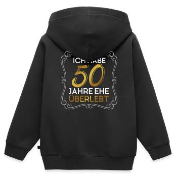 Goldene Hochzeit 50 Jahre Lustiges Geschenk Heirat - Kinder Premium Organic Zip Hoodie - Schwarz - Hinten - AI Model Kid Male (0cm)