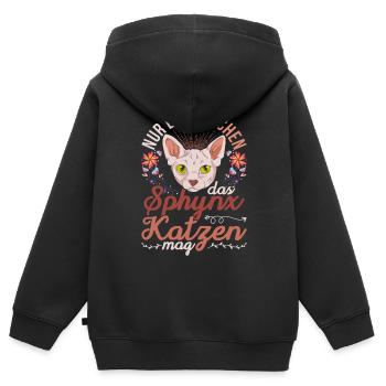 Okkult Nacktkatze Mädchen Geschenk Sphynx Katze - Kinder Premium Organic Zip Hoodie - Schwarz - Hinten - AI Model Kid Male (0cm)