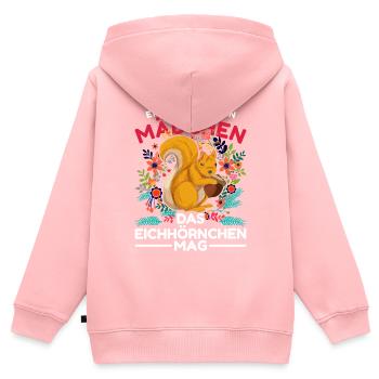 Waldbewohner Blumen Mädchen Geschenk Eichhörnchen - Kinder Premium Organic Zip Hoodie - Rosa - Hinten - AI Model Kid Female (0cm)