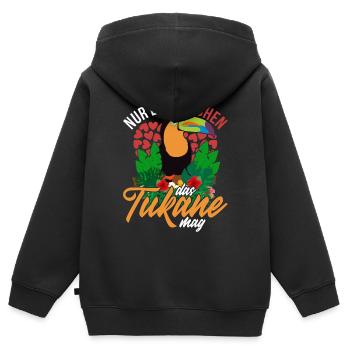 Tropischer Vogel Mädchen Geschenk Exotisches Tukan - Kinder Premium Organic Zip Hoodie - Schwarz - Hinten - AI Model Kid Male (0cm)
