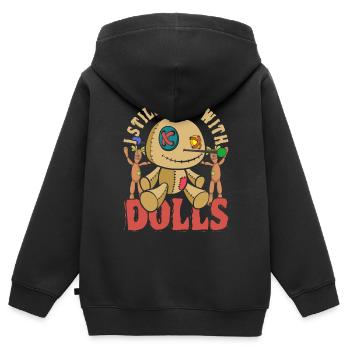 Wicca Voodoo Zauber Geschenk Lustiges Voodoo Puppe - Kinder Premium Organic Zip Hoodie - Schwarz - Hinten - AI Model Kid Male (0cm)