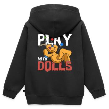 Hexe Voodoo Hexerei Geschenk Lustiges Voodoo Puppe - Kinder Premium Organic Zip Hoodie - Schwarz - Hinten - AI Model Kid Male (0cm)