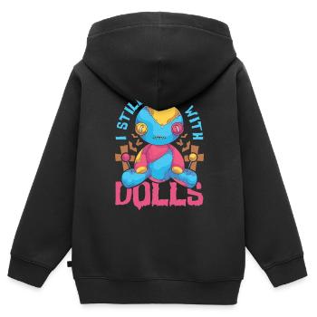 Wicca Hexerei Voodoo Zauber Lustiges Voodoo Puppe - Kinder Premium Organic Zip Hoodie - Schwarz - Hinten - AI Model Kid Male (0cm)