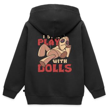 Voodoo Zauber Wicca Hexerei Lustiges Voodoo Puppe - Kinder Premium Organic Zip Hoodie - Schwarz - Hinten - AI Model Kid Male (0cm)
