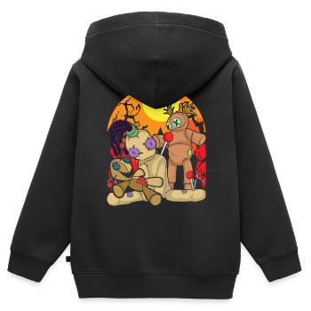 Voodoo Zauber Geschenk Gruseliges Voodoo Puppe - Kinder Premium Organic Zip Hoodie - Schwarz - Hinten - AI Model Kid Male (0cm)