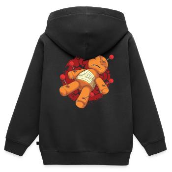 Hexe Voodoo Zauberei Geschenk Wicca Voodoo Puppe - Kinder Premium Organic Zip Hoodie - Schwarz - Hinten - AI Model Kid Male (0cm)