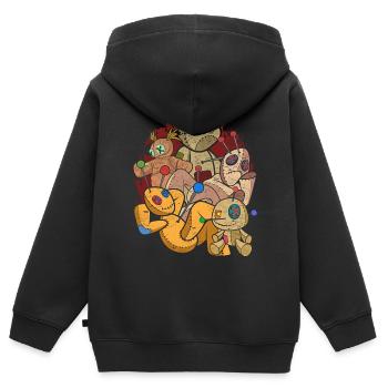Wiccan sorcellerie sorcellerie cadeau poupées vaudou - Sweat Premium à capuche zippé enfant bio - noir - Dos - AI Model Kid Male (0cm)