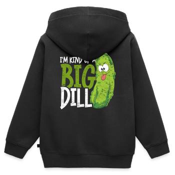 Concombre à l’aneth Je suis un concombre assez épais - Sweat Premium à capuche zippé enfant bio - noir - Dos - AI Model Kid Male (0cm)