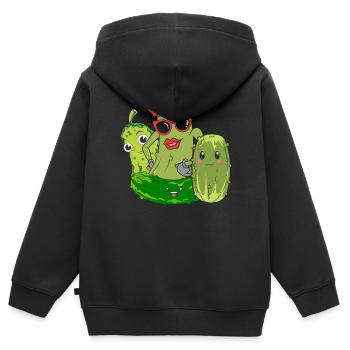 Essiggurke Sonnenbrille Geschenk Lustiges Gurke - Kinder Premium Organic Zip Hoodie - Schwarz - Hinten - AI Model Kid Male (0cm)