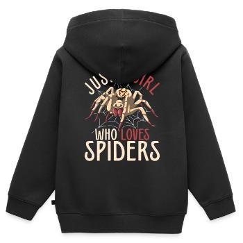 Arachnide Tierliebhaber Mädchen Geschenk Spinne - Kinder Premium Organic Zip Hoodie - Schwarz - Hinten - AI Model Kid Male (0cm)