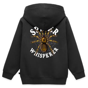 Vogelspinnen Flüsterer Arachnide Geschenk Spinne - Kinder Premium Organic Zip Hoodie - Schwarz - Hinten - AI Model Kid Male (0cm)