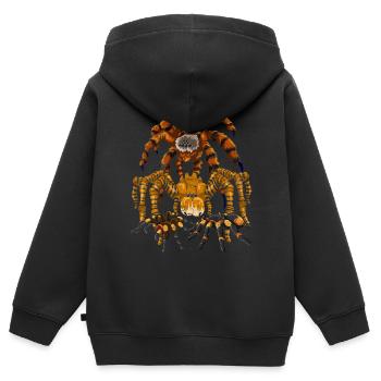 Tarentule Arachnide Tarentule Cadeau Araignée - Sweat Premium à capuche zippé enfant bio - noir - Dos - AI Model Kid Male (0cm)