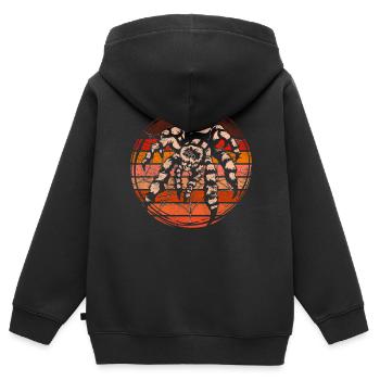 Retro Vogelspinne Arachnide Geschenk Tier Spinne - Kinder Premium Organic Zip Hoodie - Schwarz - Hinten - AI Model Kid Male (0cm)