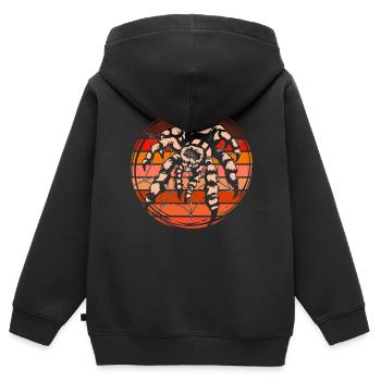 Tierliebhaber Arachnide Retro Tarantel Spinne - Kinder Premium Organic Zip Hoodie - Schwarz - Hinten - AI Model Kid Male (0cm)